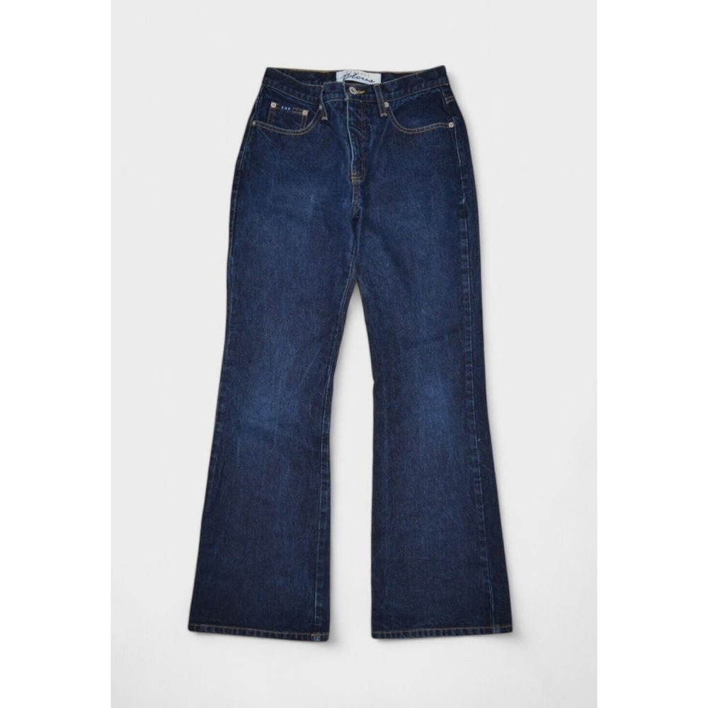 Vintage Express Blues Jeans Womens 8 Flare Bell Bottom Dark Wash Denim Wide Leg
